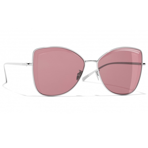 CHANEL Accessories - CHANEL Metal Butterfly Sunglasses 4253 Pink and Silver